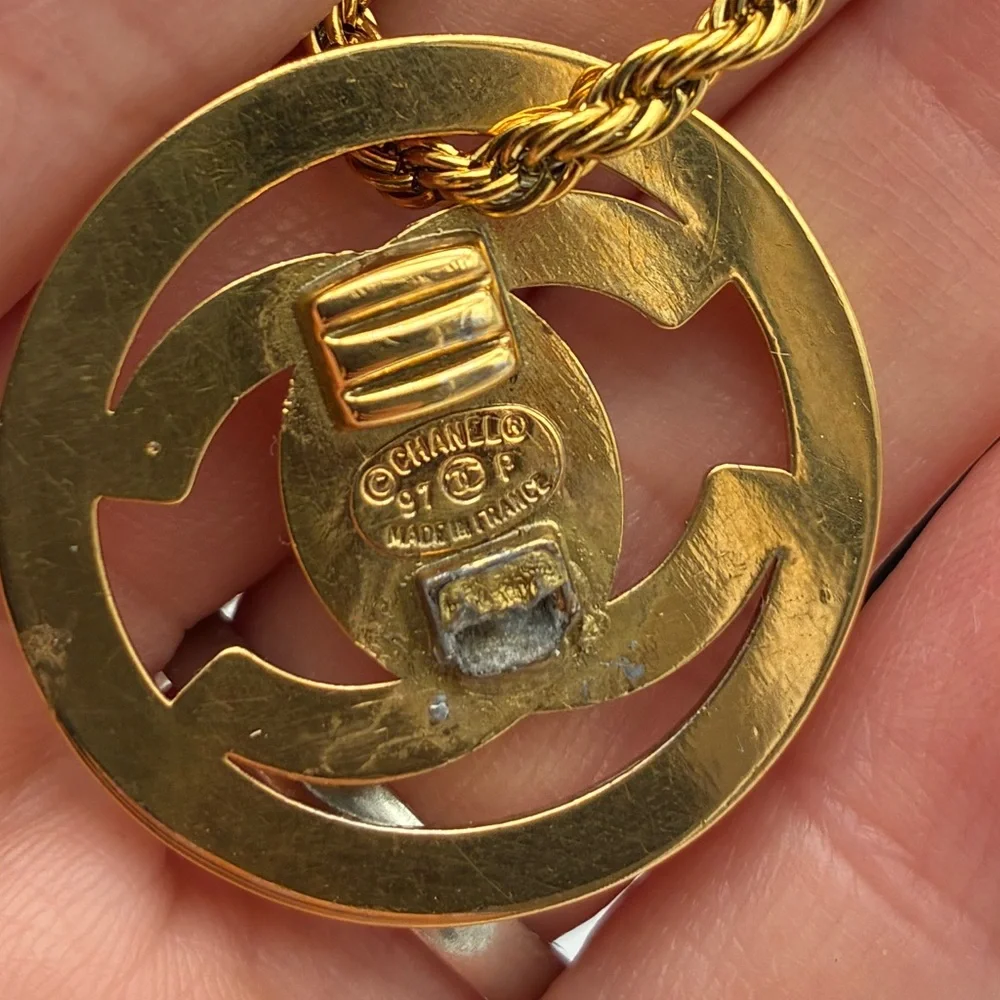 Chanel Gold-Tone CC turn lock Pendant necklace
